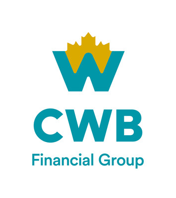 CWB Financial Group's Logo features a marigold maple leaf above a teal W, with CWB Financial Group below it in teal. (CNW Group/Canadian Western Bank)