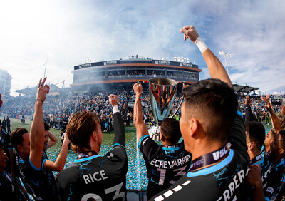 The Colorado Springs Switchbacks FC after winning the 2024 USL Championship Final at Weidner Field in Colorado Springs, CO.