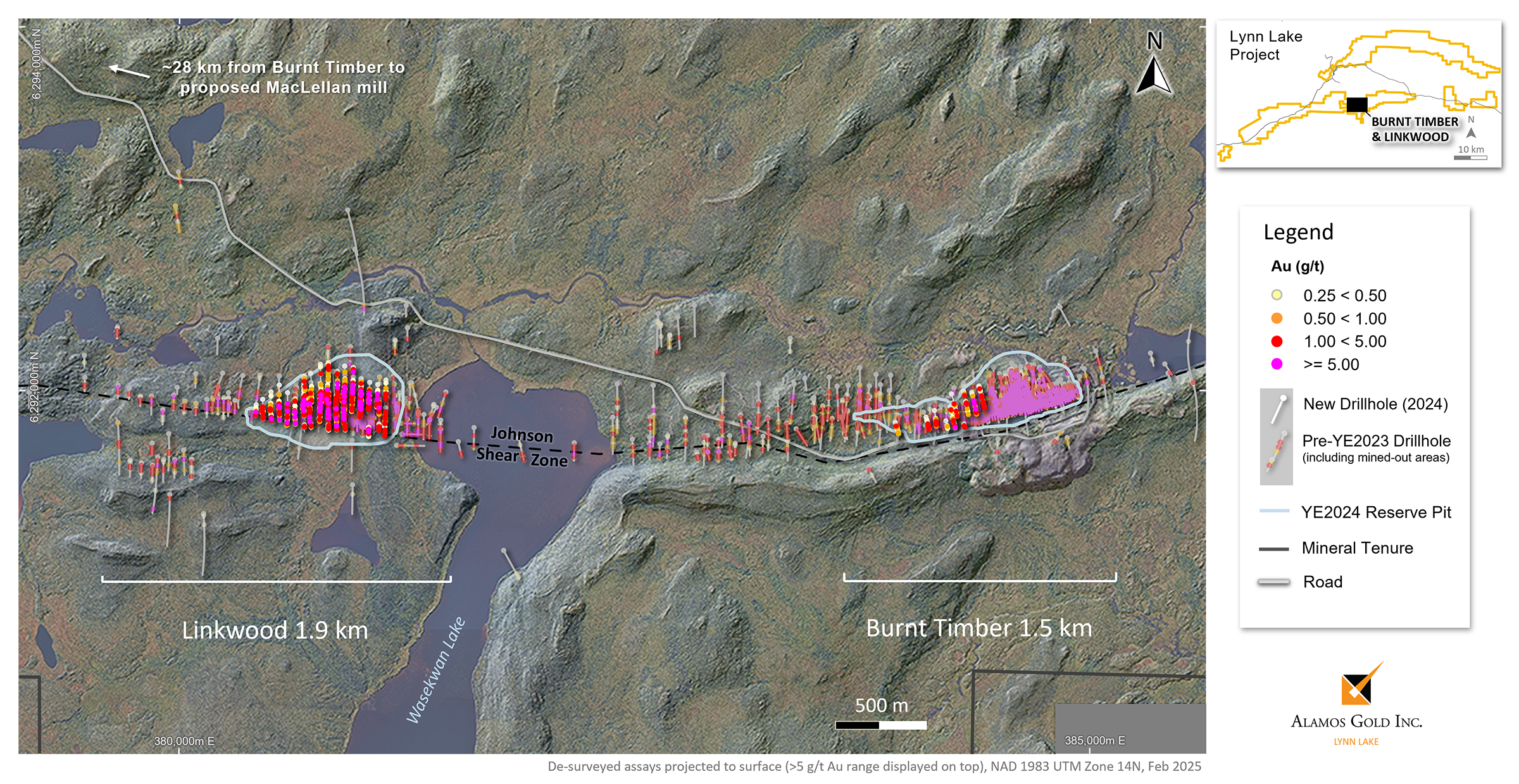 Figure 2 Plan View of Burnt Timber and Linkwood 2024 Reserve Pits and Drilling