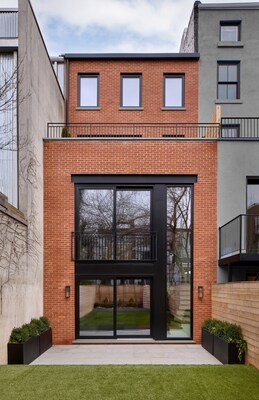 Rear facade of a townhouse in